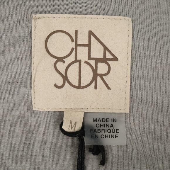 Chaser Top Womens Medium Gray Blouse Stretch Knit Open Back Sleeveless New - Picture 3 of 14